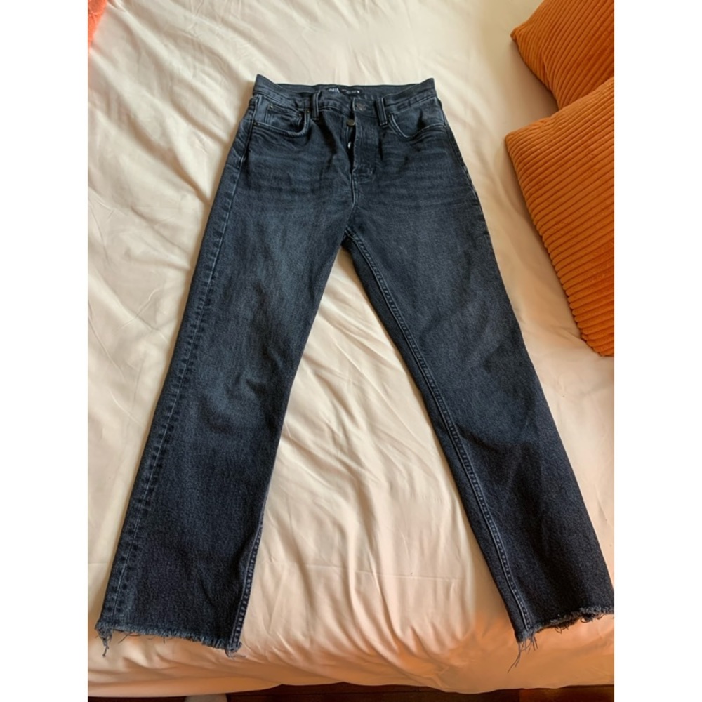 ZARA Black High-Rise, Cropped Flair Jeans
